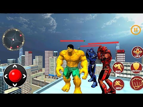 SUPERHERO FIGHTER || INCREDIBLE YELLOW HULK VS SUPERHERO ROBOTS