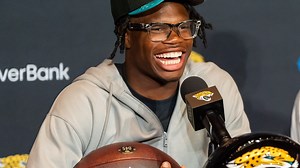 Jacksonville Jaguars introduces Travis Hunter as the first round NFL draft pick