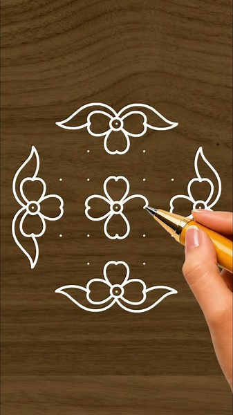 Daily morning Easy Rangoli designs with 7x3 dots #dsrangoli #kolam #muggulu #shorts #ytshorts