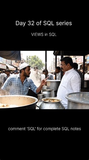 i_simplify | Yesterday’s biryani… served again today 😄 That’s exactly how SQL Views work. Save once ✔ Reuse anytime ✔ No need to write query again ✔... | Instagram