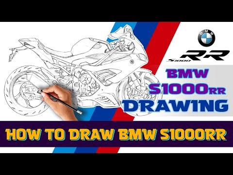 BMW S1000RR DRAWING || HOW TO DRAW MOTORCYCLE || BIKE DRAWING