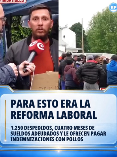 💥PARA ESTO ERA LA REFORMA LABORAL 1.250 despedidos, CUATRO MESES de sueldos adeudados y le ofrecen PAGAR INDEMNIZACIONES CON POLLOS