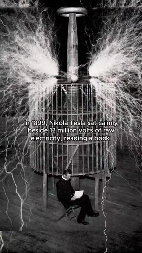 Recorded human history | Nikola tesla seen in the "Magnifying Transmitter" (Colorado Springs, 1899): The most iconic image shows Tesla sitting calmly reading a book... | Instagram