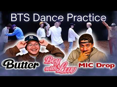 OUR FIRST TIME WATCHING BTS DANCE PRACTICE!!! | BTS 'Butter', 'Boy With Luv' and 'MIC Drop'