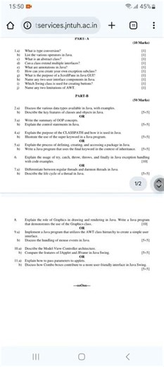 OOPS JAVA JNTUH R22 QUESTION PAPER #OOPJAVA #r22 #SEM #phonk #javacommunity