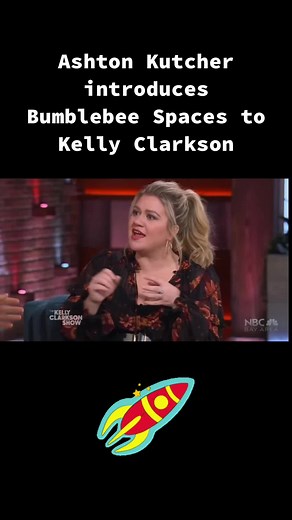 Ashton Kutcher @ashtonkutcherofficiial introduces Bumblebee Spaces to @kellyclarkson #ashtonkutcher #kellyclarkson #bumblebeespaces