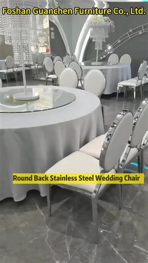Golden Chromed Steel Stackable Banquet Chairs for Weddings for Hotels