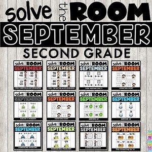 Back to School Math Task Cards - 2nd Grade Make 10, Adding 3 Numbers, 2 Digit