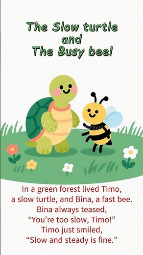 “The Slow Turtle and the Busy Bee 🐢🐝 | A Lesson in Patience”