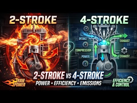 2-Stroke vs 4-Stroke Engines Explained | Power, Efficiency & Emissions