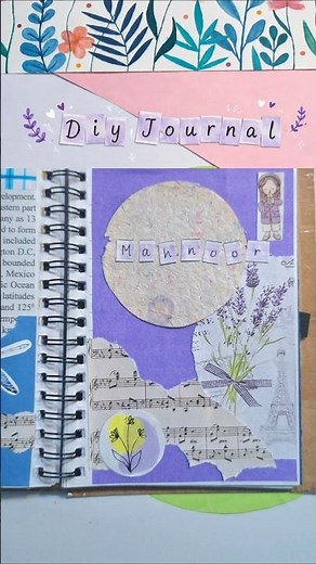 I Made the CUTEST DIY Journal Page 💜✨ | Journal With Me #shorts