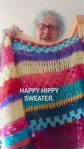 Theres now a video for my Happy Hippy Sweater up on my YouTube channel. ❤️. Theres a link in my bio. A great beginner garment project. 🧶 #crochetersoftiktok #tiktokcrochet