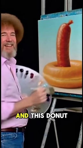 Bob Ross paints the ultimate breakfast 🌭🍩 | AI Parody