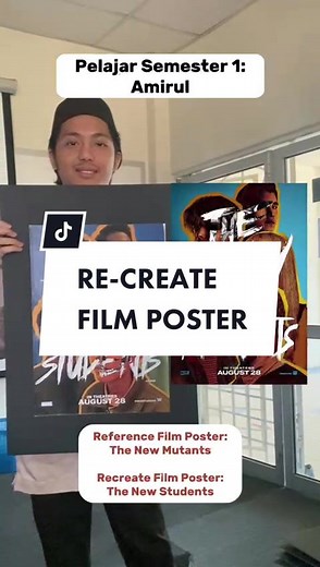 Recreate poster filem oleh pelajar Semester 1.. Woww Gempakk pula tu. #multimedia #unipsas #unipsasstudent #campuslife #graphicdesign #filmposter #designer #graphics #class #student #poster
