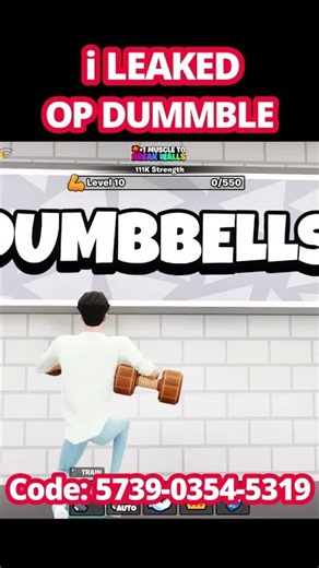 NEW DUMBBELL CODE +1 Muscle to Break Walls FORTNITE +1 Muscle to Break Walls ADMIN CODES #fortnite