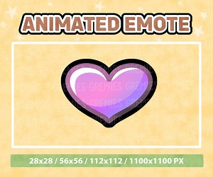 ANIMATED EMOTE! Animated Heart Beating Emote - Instant Download - 1100x100 112x112 56x56 28x28 - Twitch, Youtube, Discord - Etsy