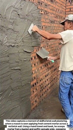 Rapid Wall Plastering: Smooth Cement Mortar Spreading Technique #shorts