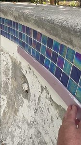 Pool tile installation tip for DIY pool renovation #shorts #bdpgarage