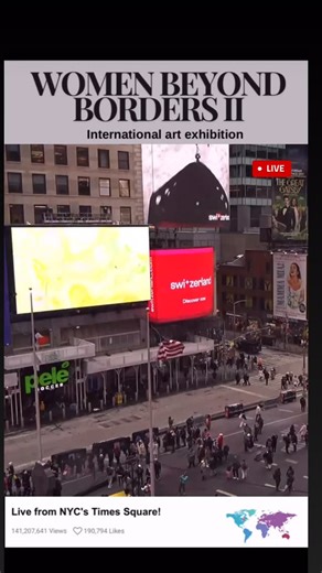 Art Queens Gallery | History, streamed live — again. 🌟 Today, our artists’ work lit up Times Square — and the world is watching. 141 million viewers — and... | Instagram
