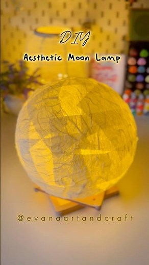 DIY Moon Lamp 🌖✨ Easy Aesthetic Room Decor Idea #diy #craft #handmade