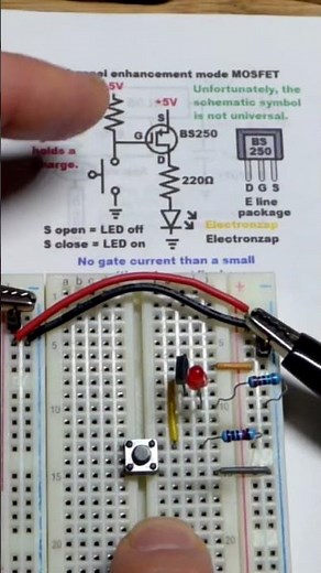 P Channel Enhancement Mode MOSFET Switch Circuit BS250 #mosfet #transistorcircuit #electronics
