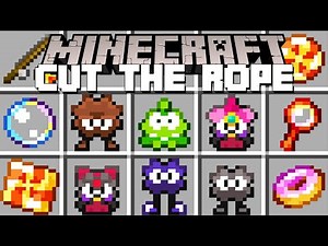 Minecraft CUT THE ROPE MOD / OM NOM MOBS AND PARKOUR MOD! (Minecraft Mods)