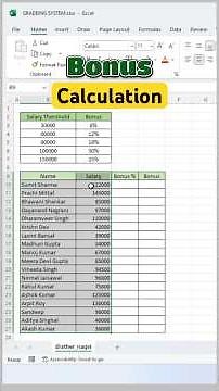 Bonus calculation on the basis salary in excel #ytshorts #excelshorts