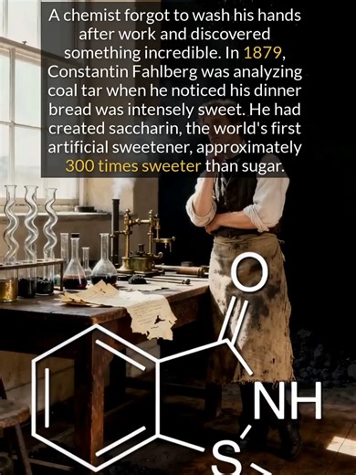 An unwashed hand and a stolen patent led to the creation of the artificial sweetener Saccharin.#history