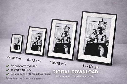 Photo Frame STL Bundle – 3D Printable Picture Frames 9x13, 10x15, 13x18, Instax Mini – Digital Download - Etsy