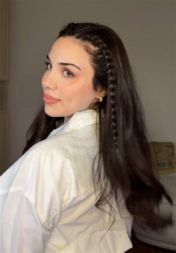 braided hairstyle series ep.2 🤍 this one is super quick and easy #easyhairstyles #hairstyletutorial #dutchbraids