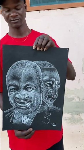 White pencil drawing of President John Dramani Mahama #art #drawingtutorial #ghanapresident