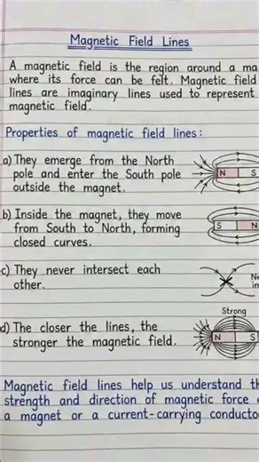 Magnetic field lines & properties of magnet field lines 🥰🥰🥰 #easyphysics #explorephysics
