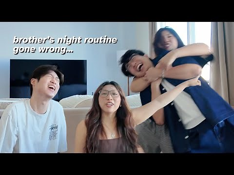 COPYING MY BROTHER'S "REALISTIC" NIGHT ROUTINE *worst night ever*