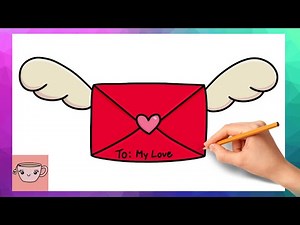 How To Draw Cute Love Letter - Sanrio Style ♥ Valentine's Day ♥ Easy Drawing Tutorial