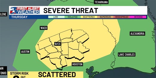 FIRST ALERT: Thursday brings another chance for storms to the Brazos Valley