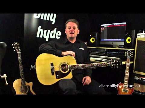 Epiphone® AJ-220SCE Solid Top Cutaway Acoustic/Electric Guitar (Natural) Overview