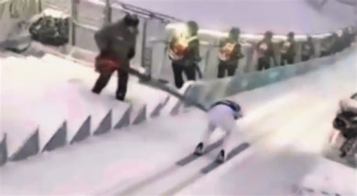 American Ski Jumper Ben Loomis Hits Leaf Blower on In-Run at Winter Olympics [VIDEO]
