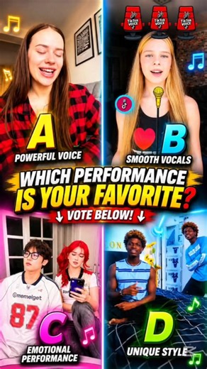 🏆 The Ultimate Cover Battle! A vs B vs C vs D # #wacovermusic #viralsinging