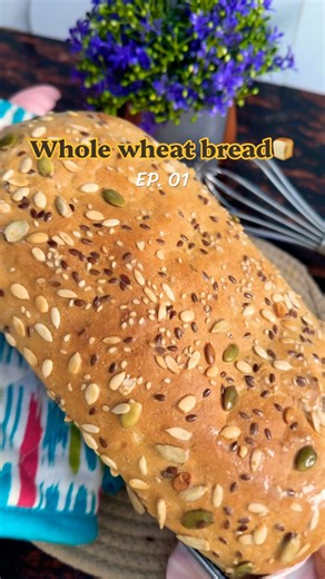 Whole Wheat Bread at Home 🍞 | Easy Homemade Bread | Bake With Noor Ep. 1 #shorts #healthybread