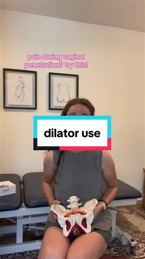 Having pain with vaginal penetration? Research shows that dilator use is an effective form of treatment paired with pelvic floor physical therapy. You will want to start by first gradually progressing depth of insertion of your dilator and keeping it statically inserted. Once staying still with the dilator feels more comfortable you can then progress to incorporating movement (s3x isn’t a static activity…right?!). Feel free to ask questions below and follow @dr.brookorvispt for more pelvic floor