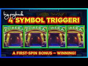 1ST SPIN BONUS! Eureka Reel Blast Slots - 4 SYMBOL TRIGGER!