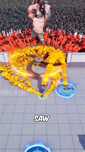 Zombie Wave: Giant Saw vs 10000 Zombies #viralshort #zombiewaves