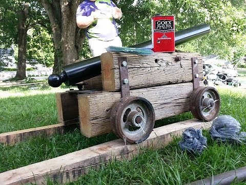 Shooting My Homemade Cannon. build pics and firing compilation homemade cannon homemade gun