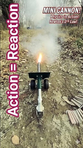 🔥 Mini Cannon Firing Firecrackers! Newton's Third Law in Action