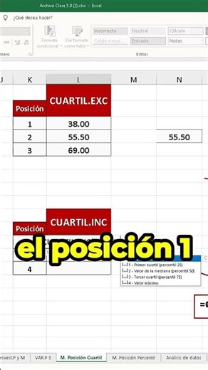 Este cuartil te da resultados DIFERENTES 😳 #Shorts #Excel #ExcelTips #exceltutorial #finanzas