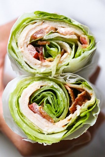 Chicken Club Lettuce Wrap Sandwich | Low Carb, Gluten-Free