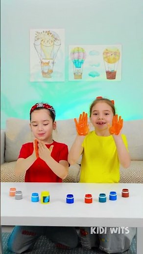 Color Splash Challenge: Hands Covered in Paint! 🎨🤩 #CreativeKids #FunWithColors