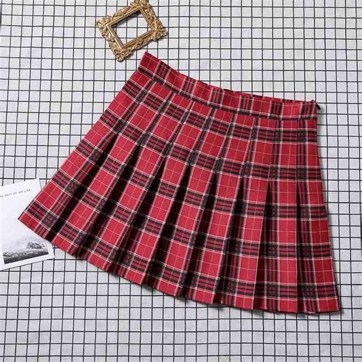 New Fashion Women Plaid Summer Skirt High Waist Stitching Student Pleated Skirts Cute Sweet Girls Dance Mini Skirt