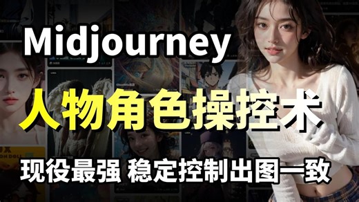 【AI绘画】MJ角色一致性控制大法，只要一张参考图，无限生成统一风格角色，再也不用担心崩图！AI绘画 MJ教程 mj