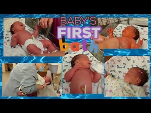 Newborn Ava First Bath At Hospital 🛁🚿 13 Hours Old Baby | Nurse Gives 1st Sponge Bath